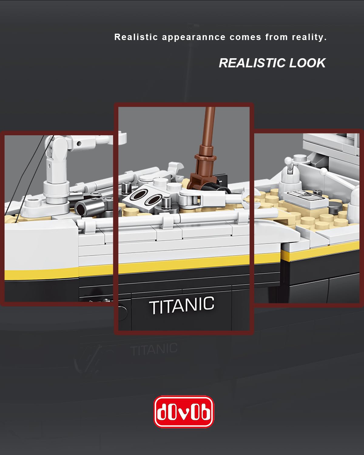 dOvOb Titanic model measures 26.9 inches long for a bold display.