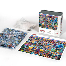 Dowdle 1000-piece puzzle interlocking pieces provide a satisfying, snug fit.