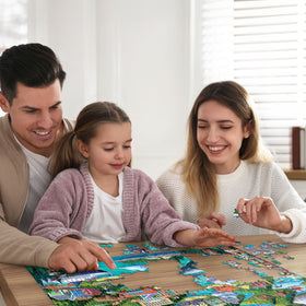DOWDLE Boardwalk Puzzles magnetic-closure box preserves condition for display.