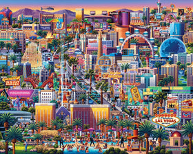 Dowdle Las Vegas Strip close-up showing bright colors and clever details for discovery.