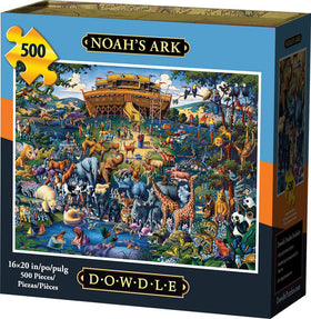 Dowdle Noah's Ark puzzle 500 pieces featuring vibrant animals for family puzzle time.