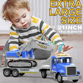 Dowellin excavator-digger-truck showcases realistic digger action for storytelling.