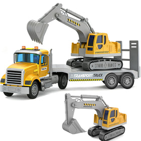 DOWELLIN transport trucks set with bright carrier promotes imaginative play and coordination.