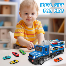 Dowellin truck with lights and sounds engages visual and auditory senses.