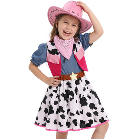 Doxrmuru cowgirl costume set for kids, ideal for dress-up play.