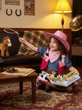 Doxrmuru cowgirl hat completes the set with classic Western style.