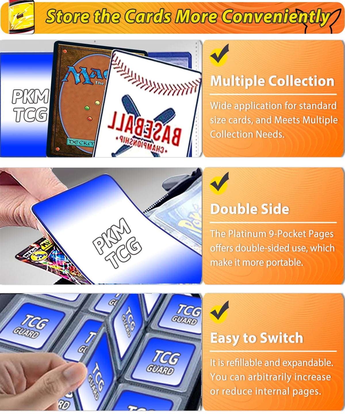 DOXUA 1008 56-page removable sleeves shown for flexible card storage.