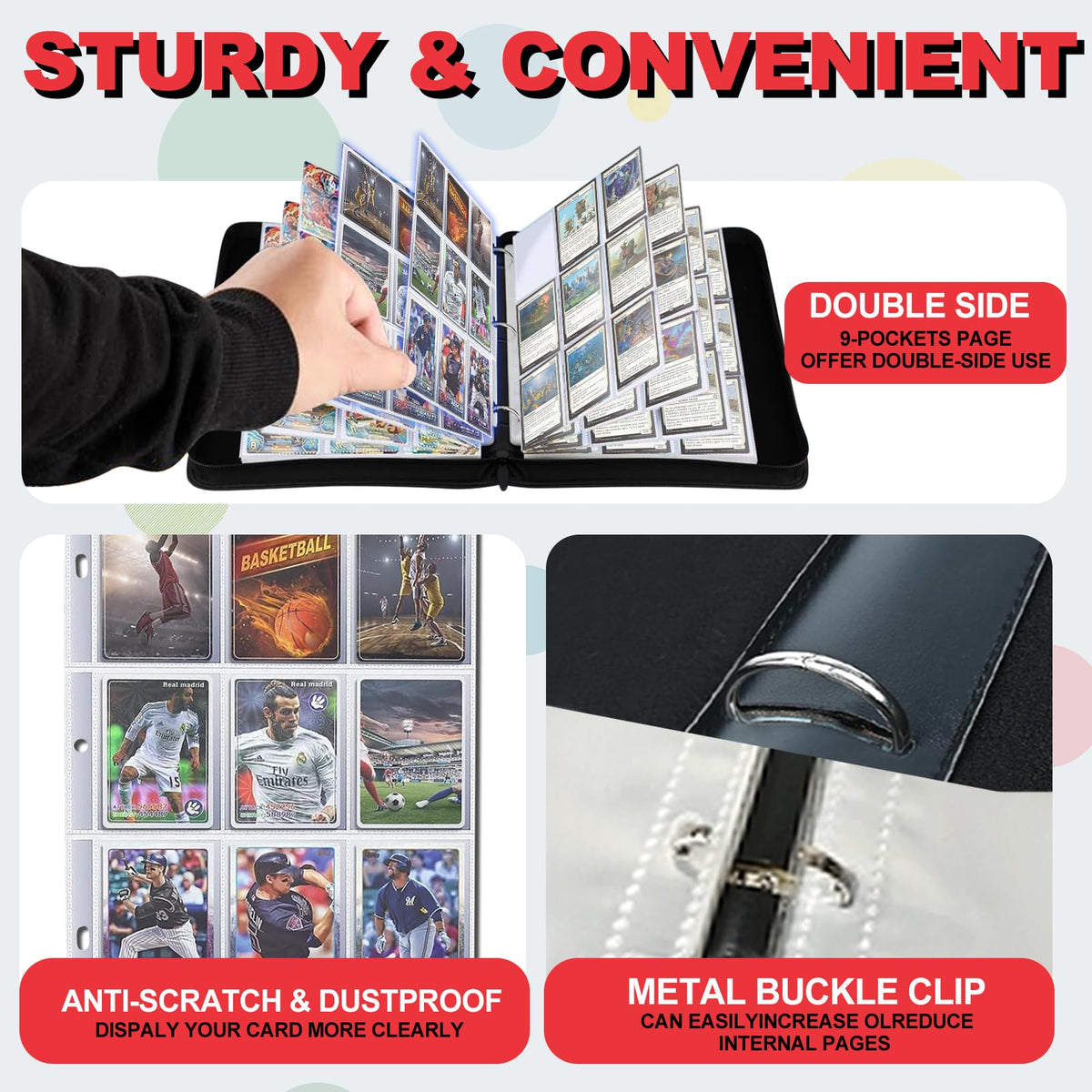 DOXUA 1008 card binder removable sleeves for easy customization