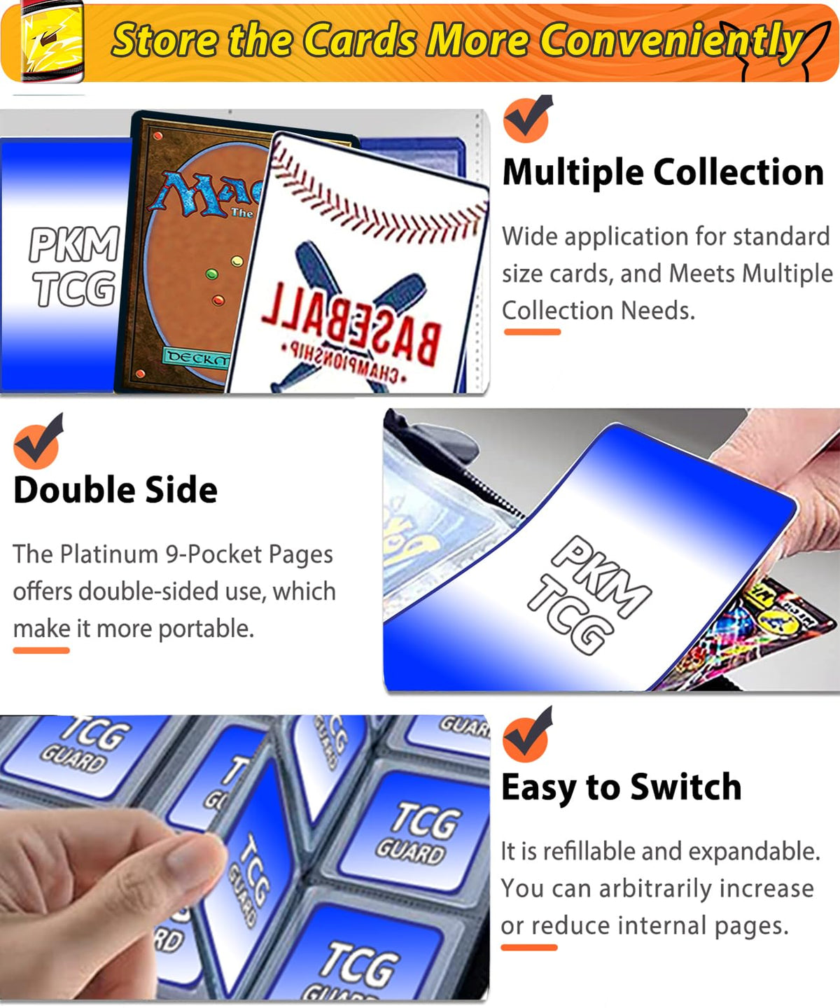 DOXUA 1008 cards stored neatly in binder for display.