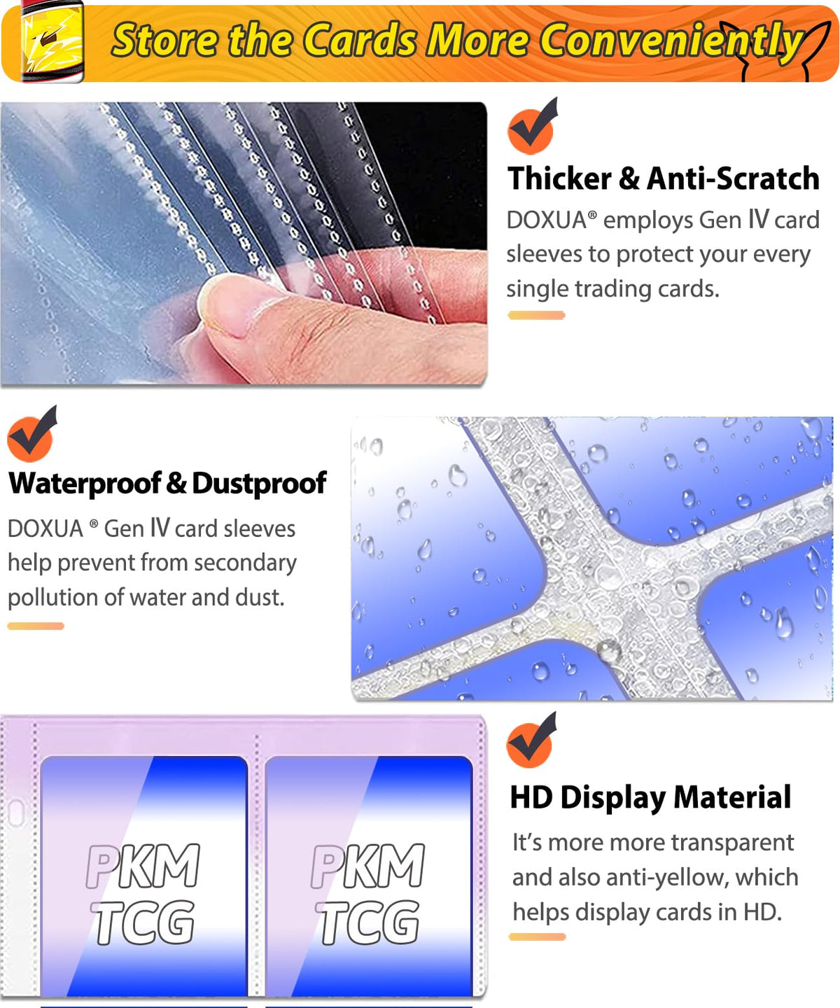 DOXUA 1008 Gen IV sleeves protect cards with archival-grade PP.