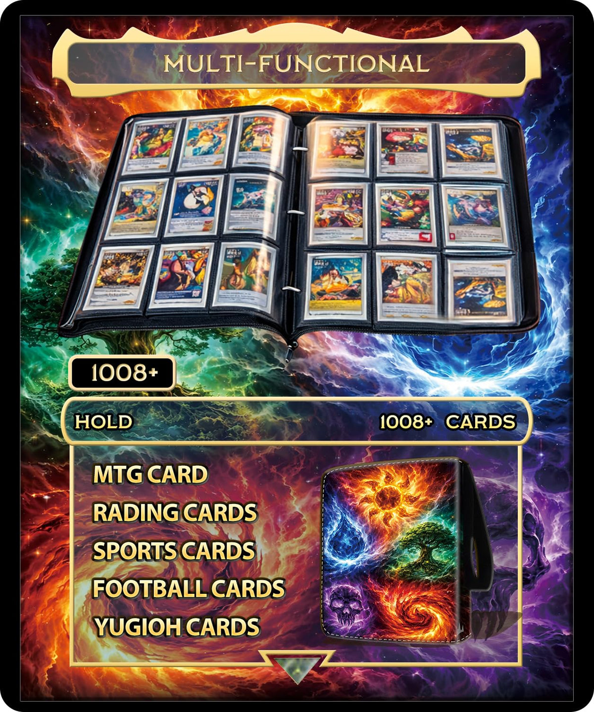 DOXUA 3-ring binder design enables quick sleeve changes.
