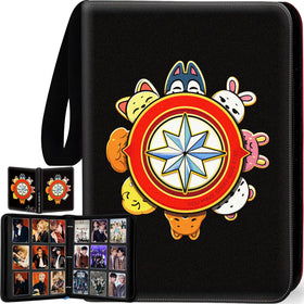 DOXUA Stray Photocards Binder front cover showing durable PU leather and organized storage.