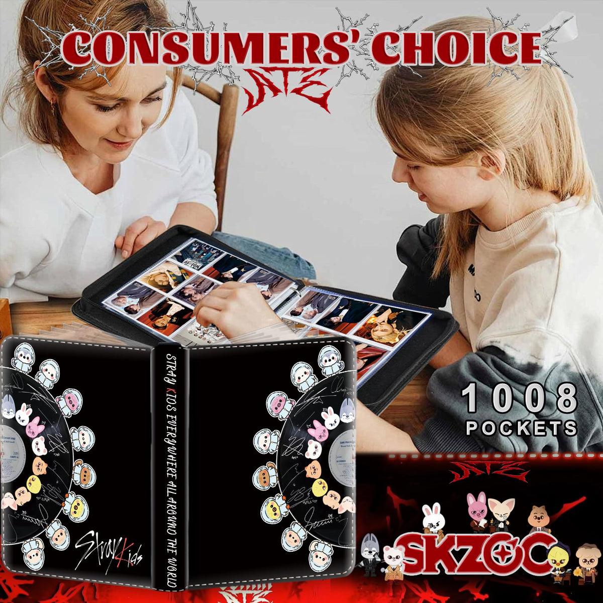 DOXUA Stray Photocards Binder with 3-ring design for easy sleeve swaps