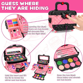Dpai 54pcs kit pink open display shows colorful makeup for creativity