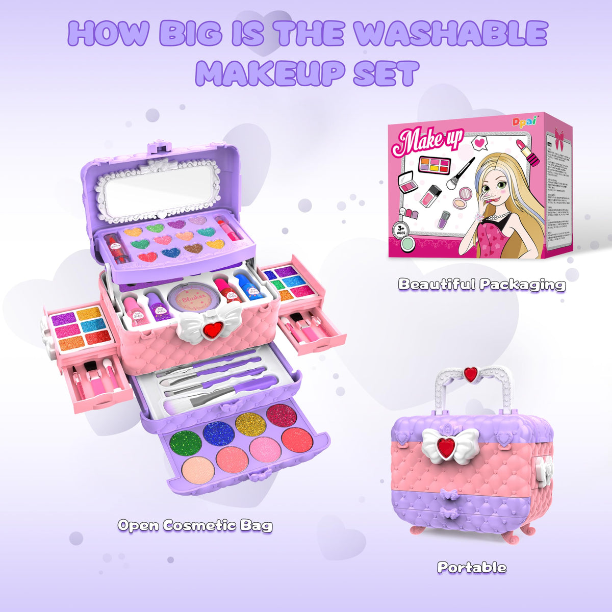 Dpai dress up princess playset with a sturdy carrying case