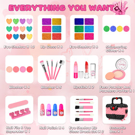 Dpai makeup kit with built-in mirror for self-expression during play