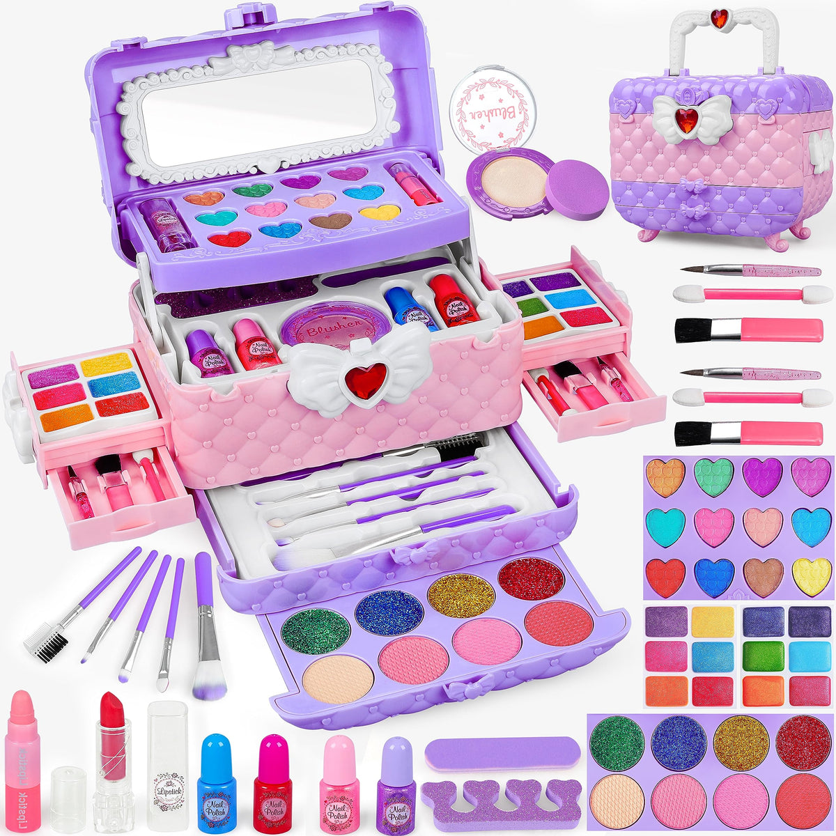 Dpai light purple princess makeup mirror for pretend play and easy dress up