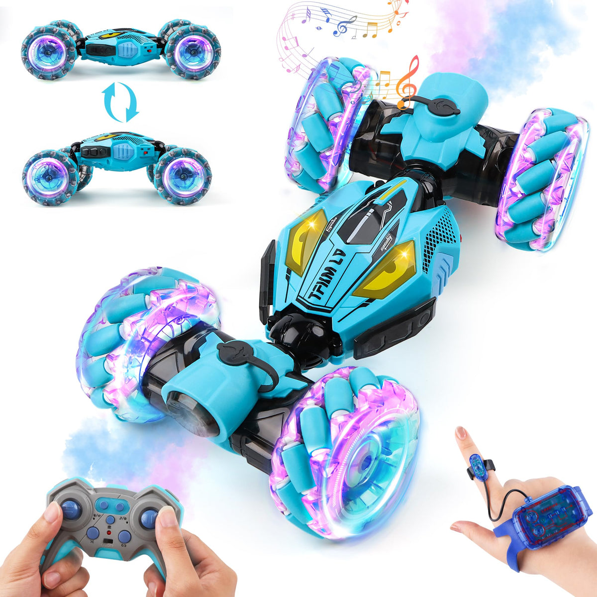 DPAPDI Gesture Sensing RC Stunt Car front view showcases responsive gesture control for quick stunts