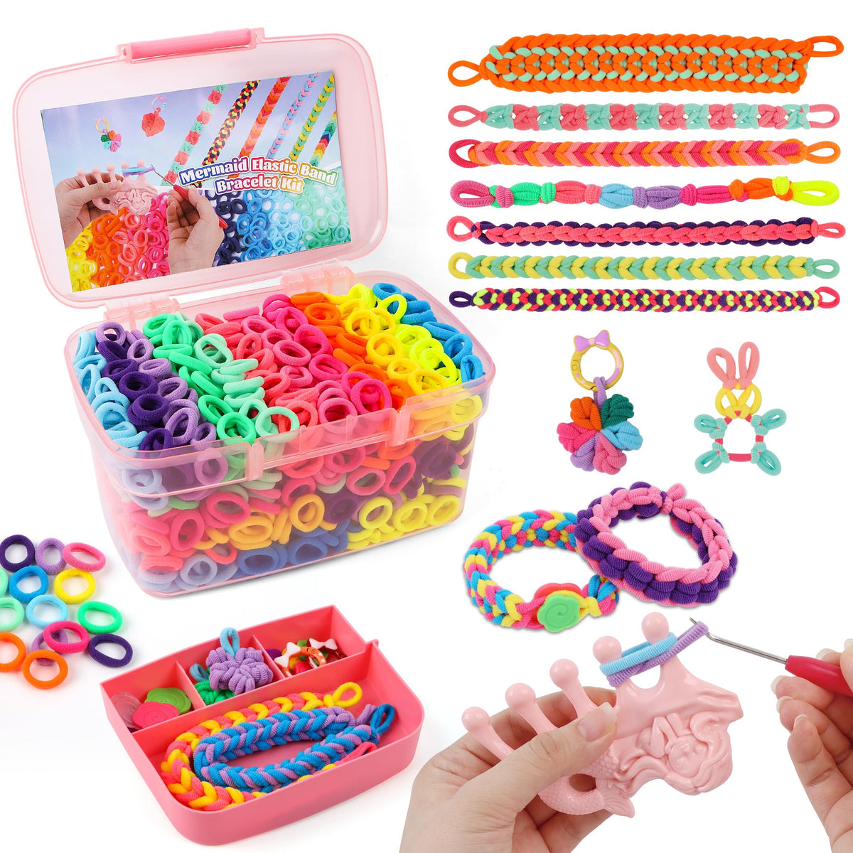 DPAPDI mermaid-shaped loom for kids crafts, promotes creative bracelet making.