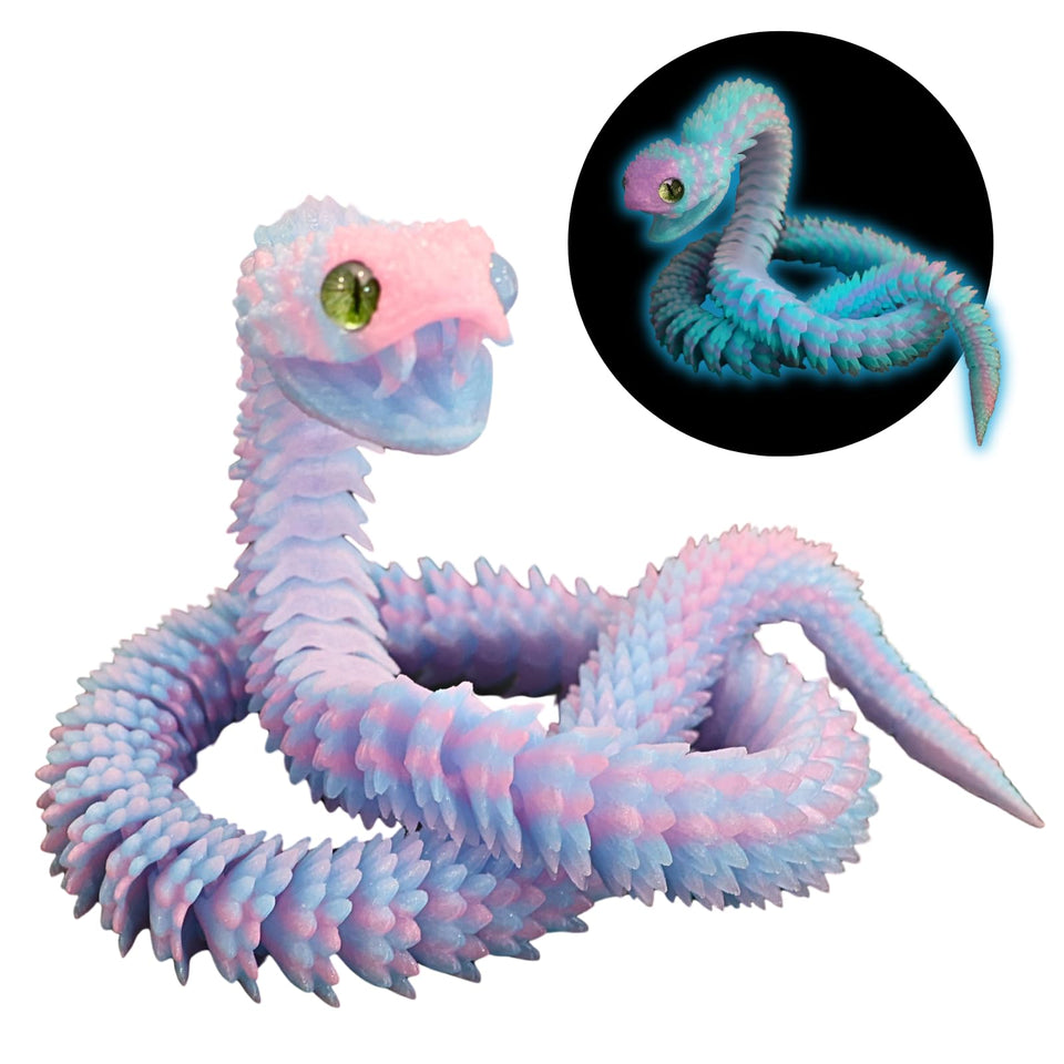 Dpcirk rainbow snake with movable teeth for interactive play and stress relief.