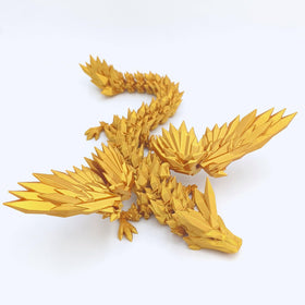 Dpcirk 3D dragon with wings in golden finish ready for display