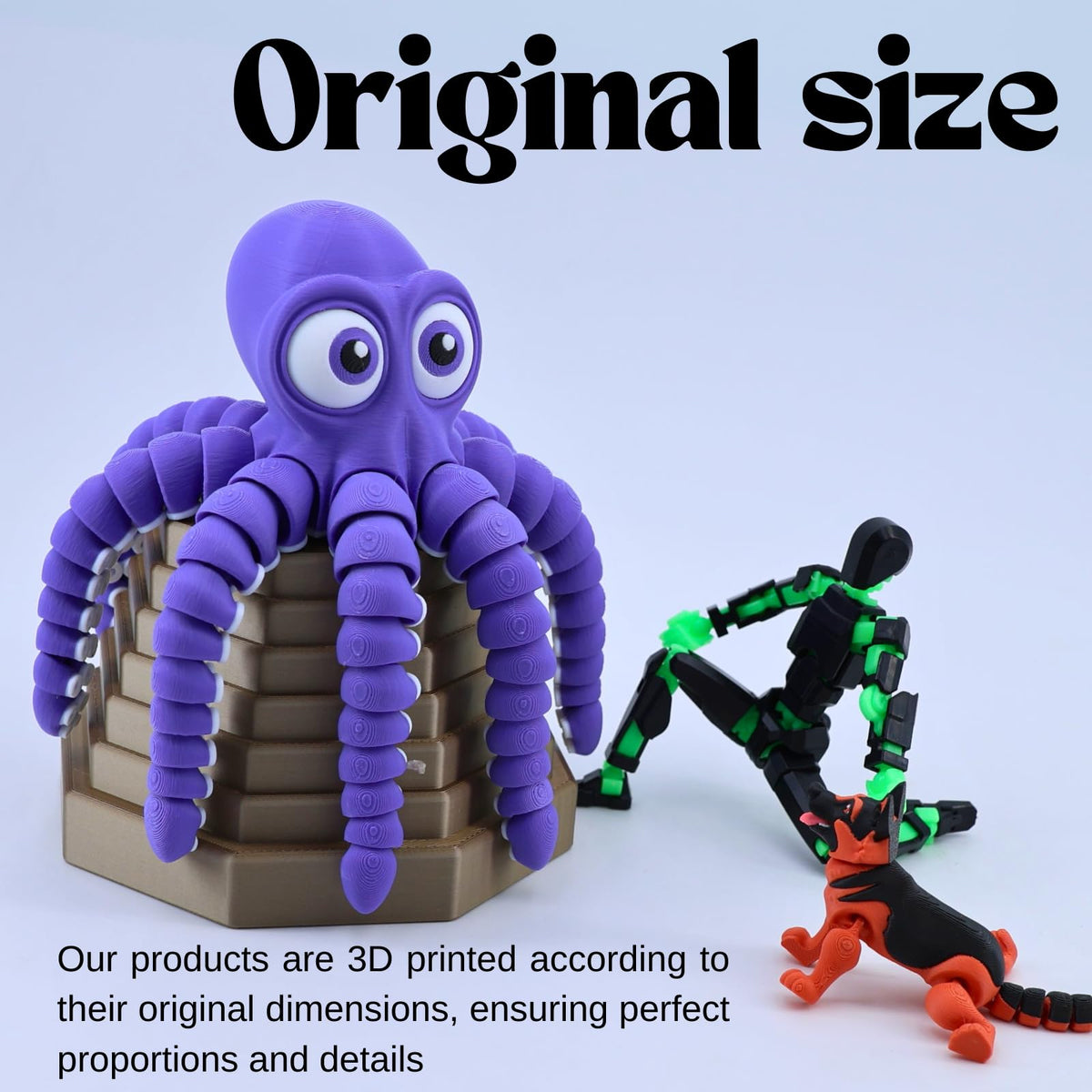 Dpcirk octopus with bendable joints for dynamic poses on a desk