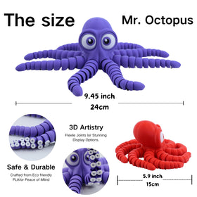 Dpcirk movable-tentacles octopus on a desk display