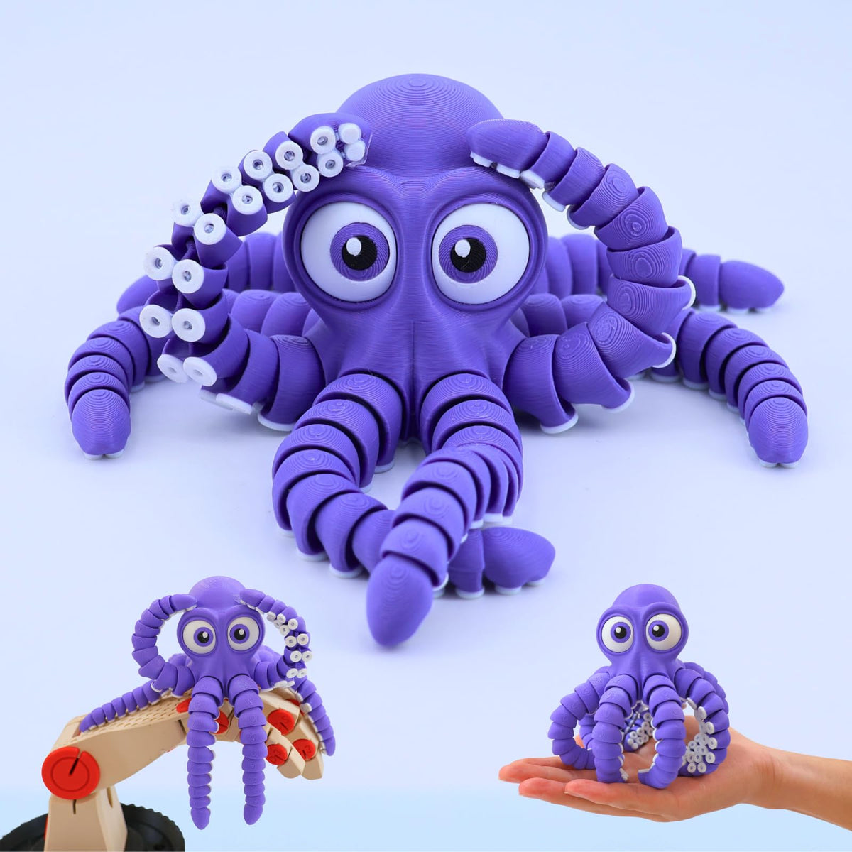 Dpcirk purple-gradient 3D octopus for desk decor and play
