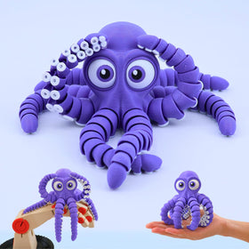 Dpcirk purple-gradient 3D octopus for desk decor and play