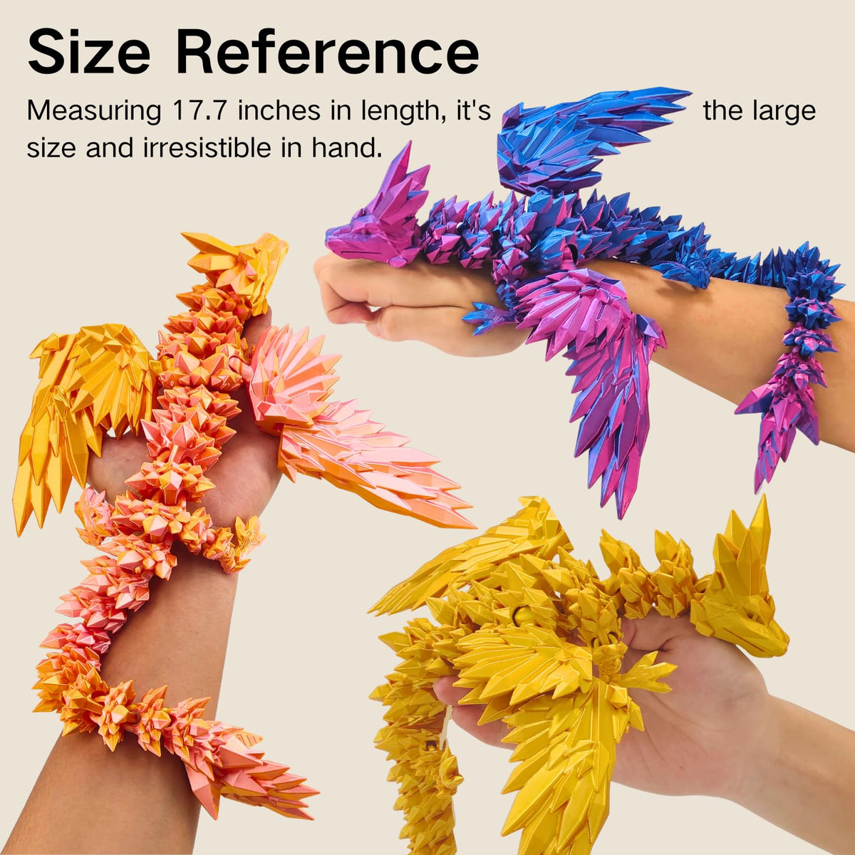 Dpcirk bendable dragon wings allow adjustable display for playful setups.