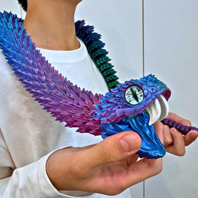 Dpcirk oversized snake with movable-teeth for tactile stress relief on your desk.