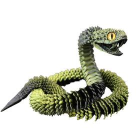 Dpcirk snake with movable teeth enables interactive display and tactile engagement.