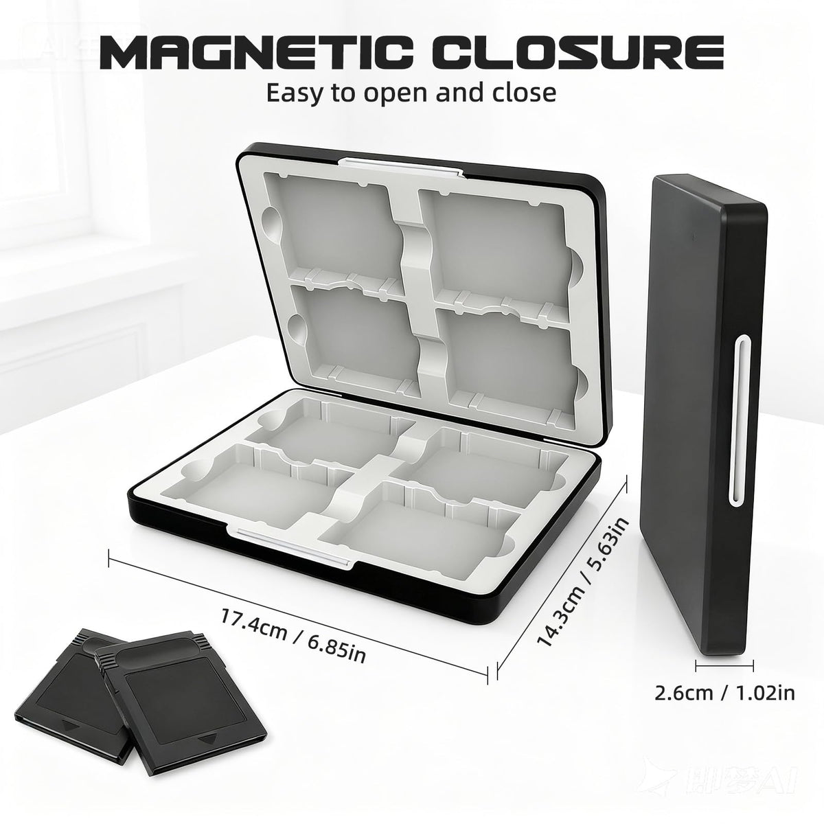 DPVPER magnetic closure provides secure yet easy access to GB cartridges.