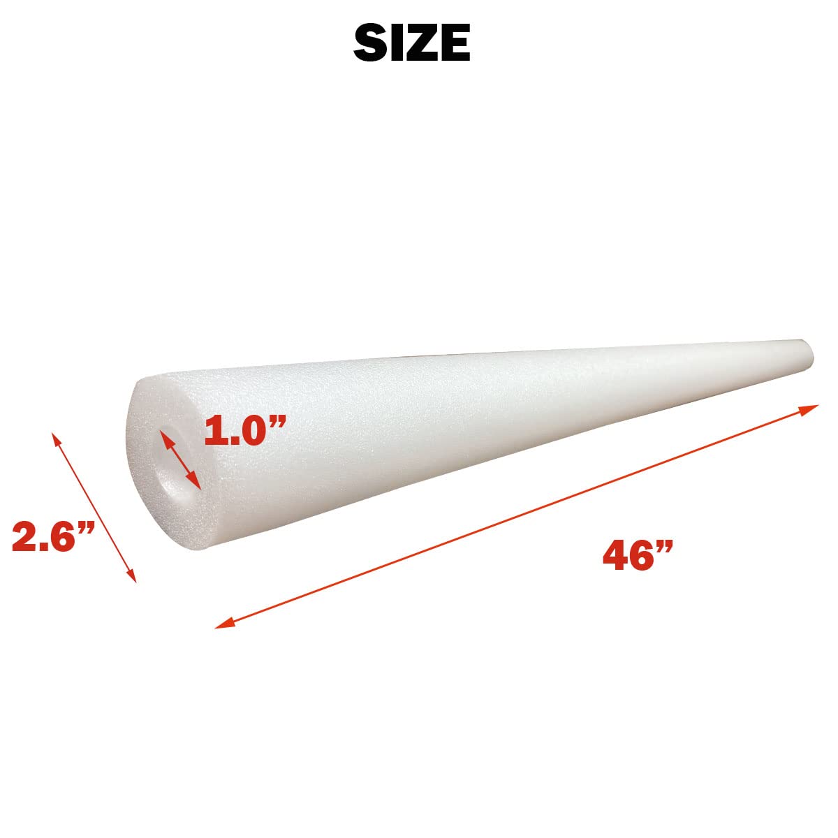 Hollow foam pool noodle 46-inch white by DQFAQYY for buoyant support