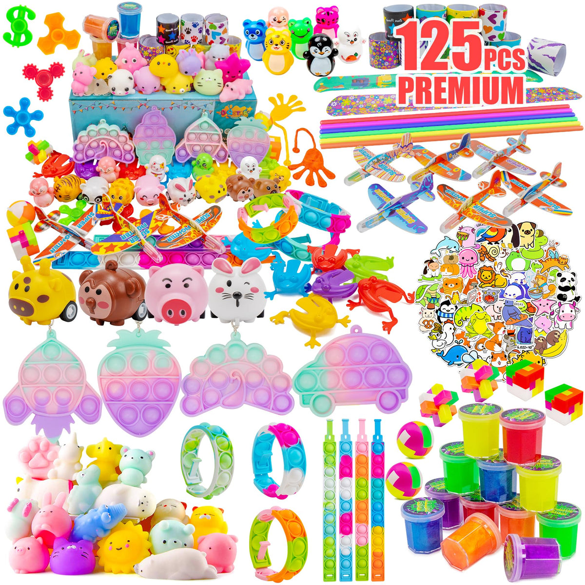 DQstar Party Favors 125‑pc bundle offers colorful toys for classrooms and celebrations
