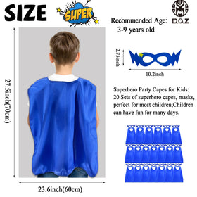 DQZ 20-sets superhero capes pack for parties and gifts