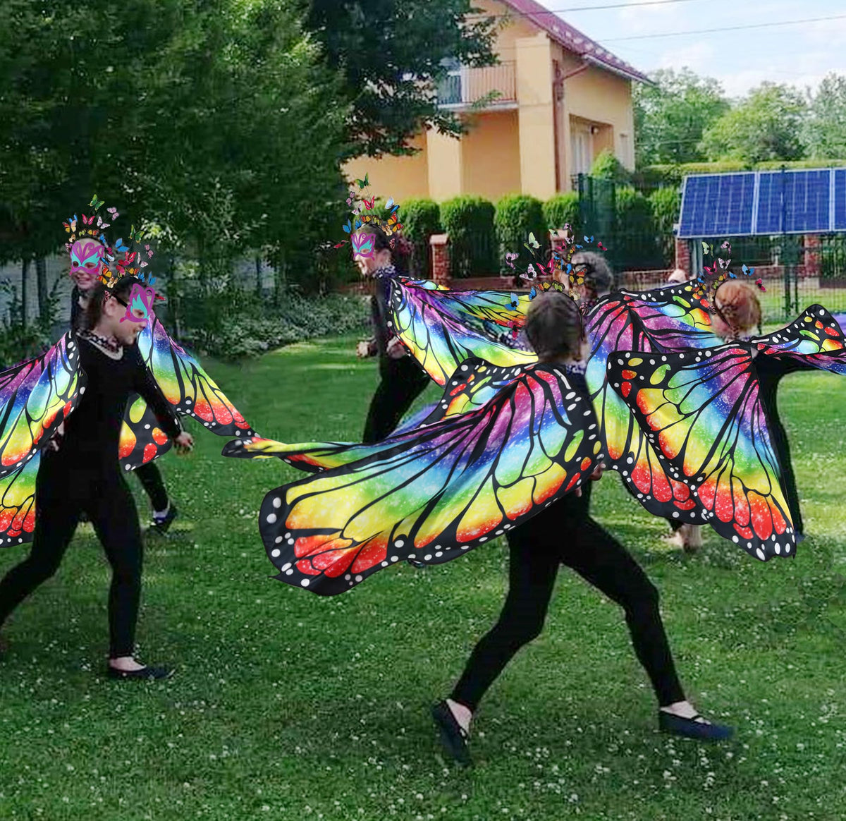 DQZ 3-piece butterfly costume set, age-appropriate and adjustable for growing kids
