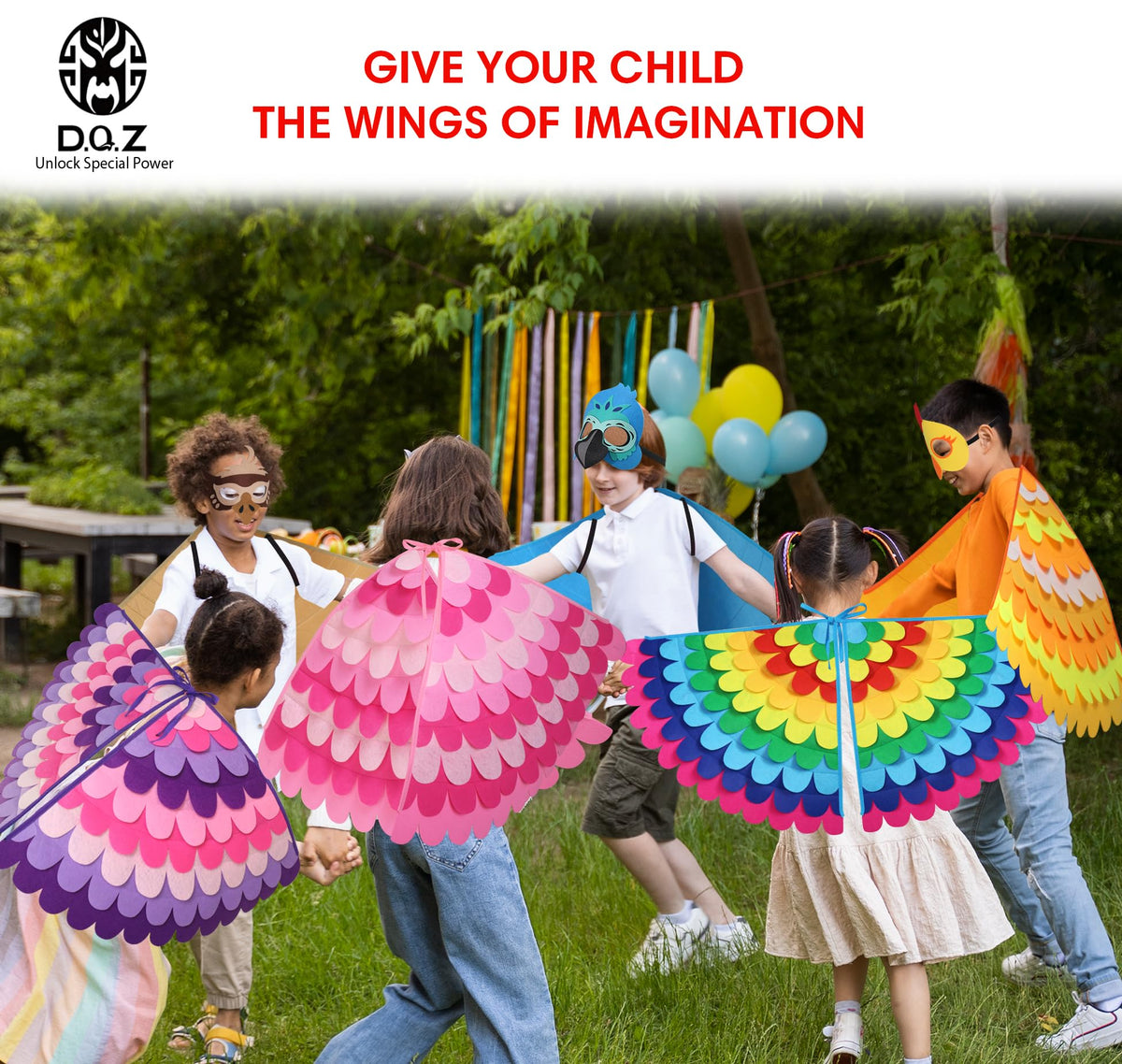 D.Q.Z Bird Costume Feather Mask enhances role-play with expressive eyes