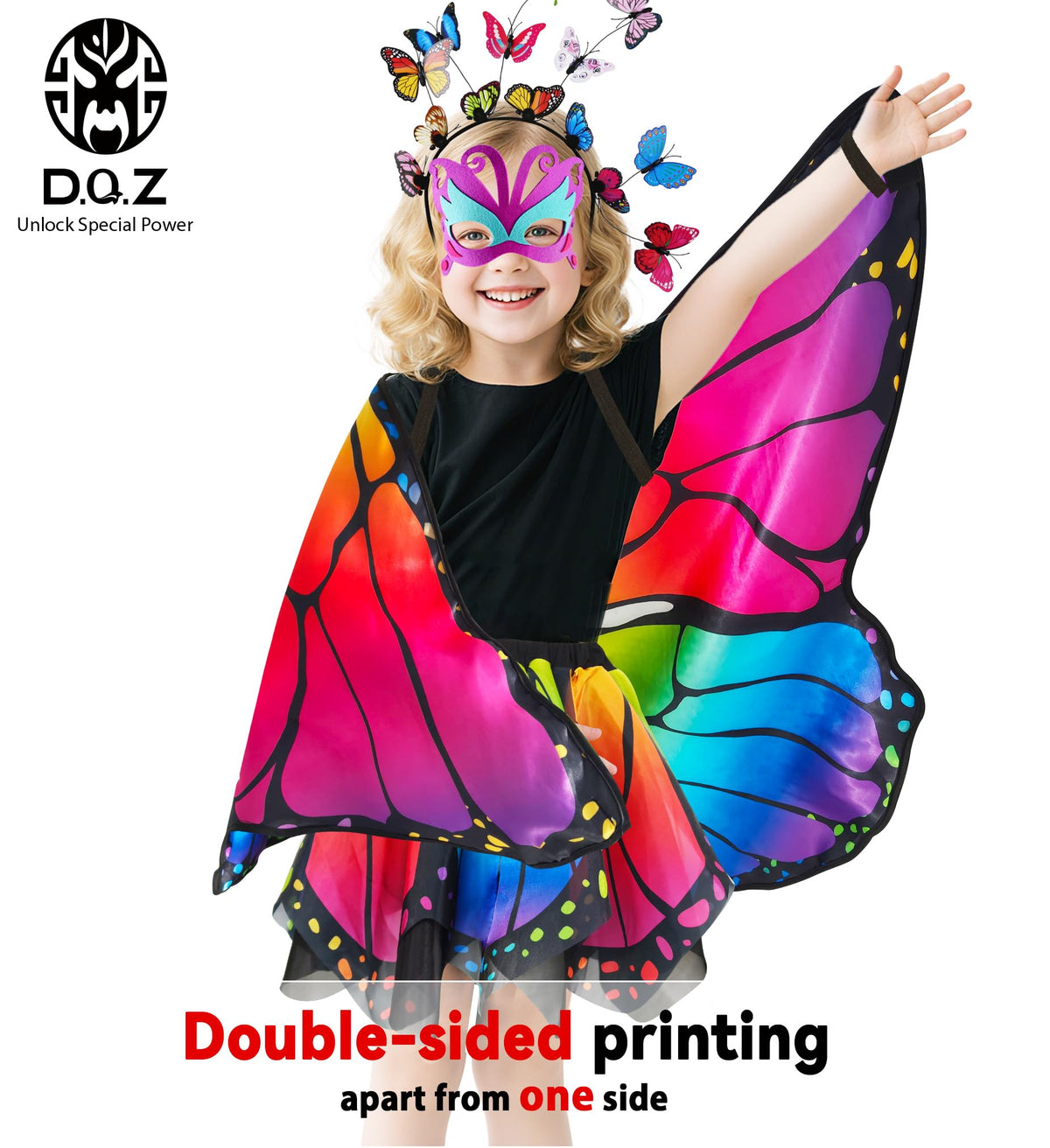 DQZ butterfly mask in soft felt for comfortable costume accents.