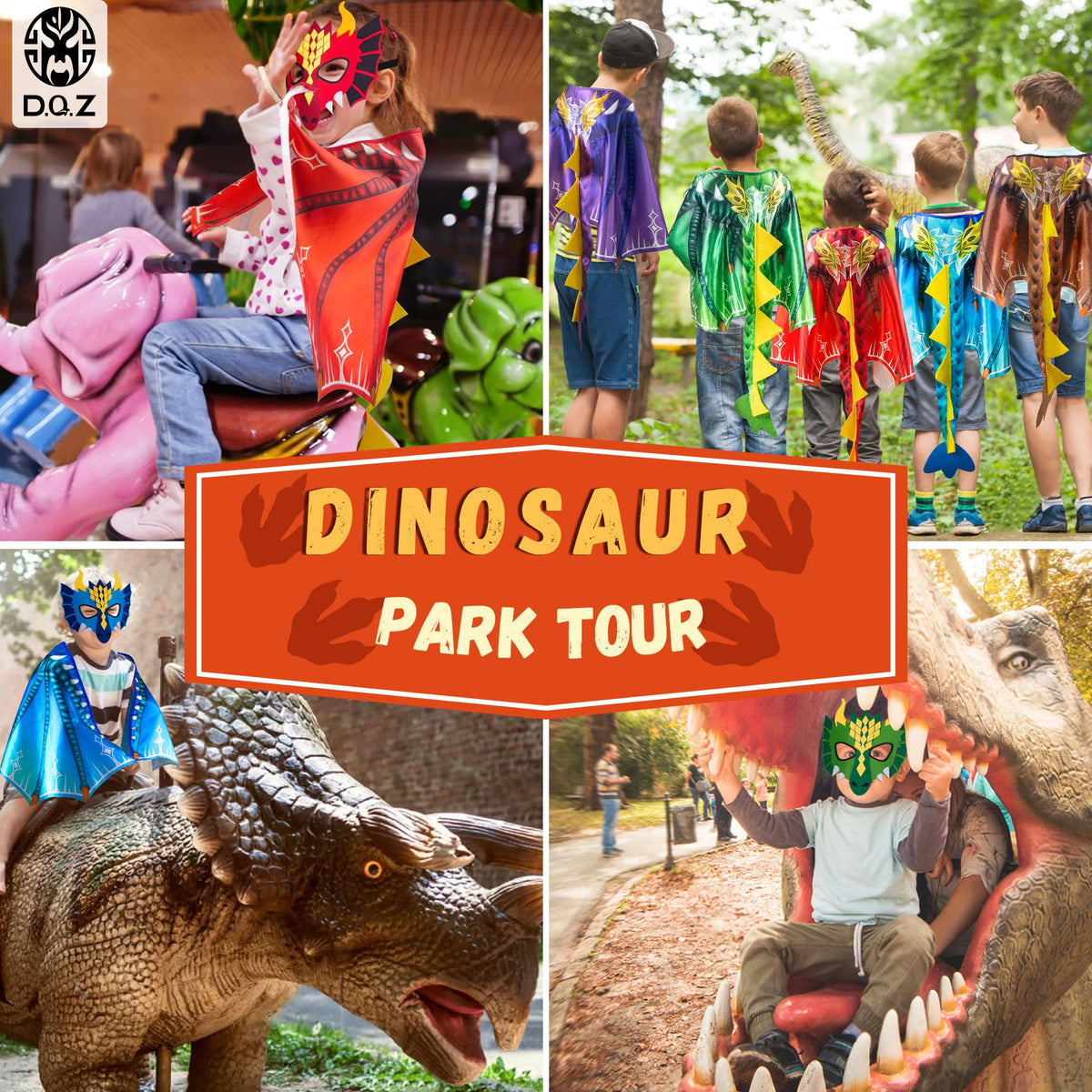 D.Q.Z dinosaur masks set for kids enhances dragon costume play