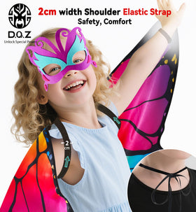 DQZ wings with elastic shoulder straps provide comfy movement without neck strain.
