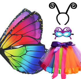 DQZ fairy wings with rainbow tutu for imaginative dress-up play