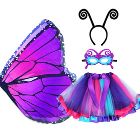 DQZ Fairy Wings Purple with shoulder straps for easy, comfortable dress up play.