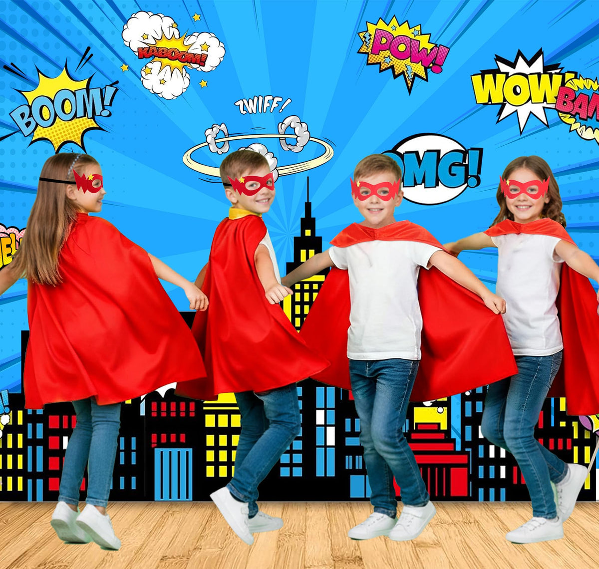 DQZ kid wearing red cape demonstrates easy, comfortable wear for adventures