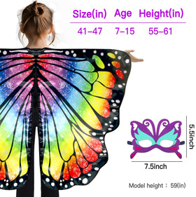 DQZ rainbow dress-up wings suitable for parties, festivals, and photo shoots