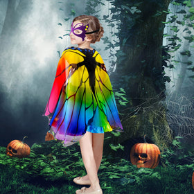 DQZ rainbow tutu skirt paired with wings for vibrant pretend play