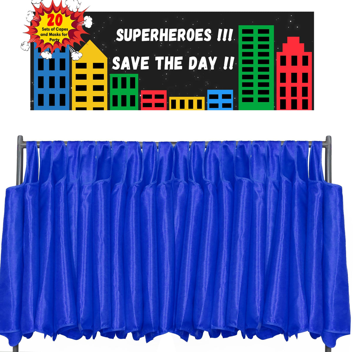 DQZ cape blue dress-up action for group superhero play