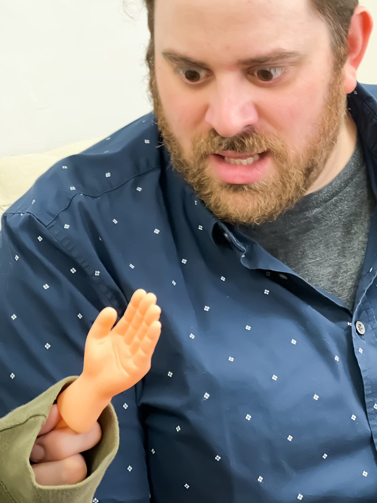 DR DINGUS silly hands puppet in action for humorous skits.