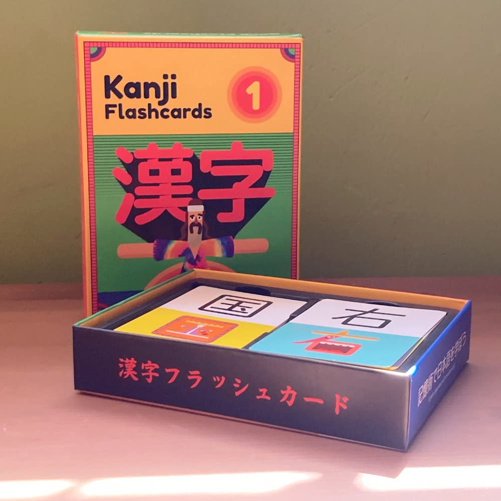 Dr. Moku Kanji flash cards feature memorable visual mnemonics for recall.