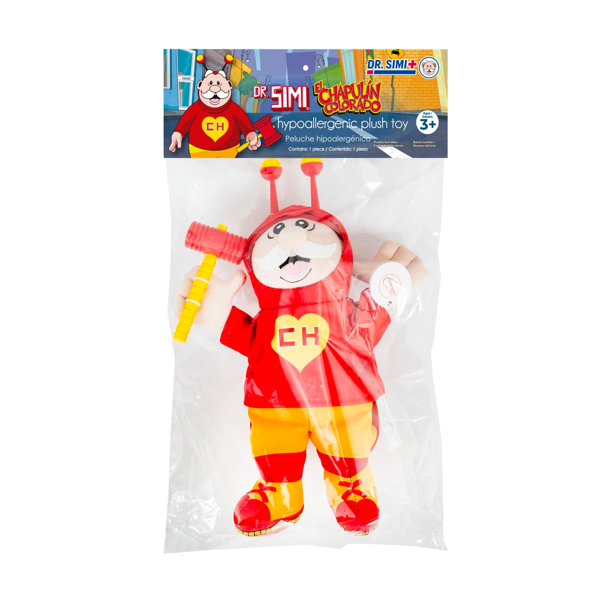 Dr. Simi × El Chapulín Colorado plush craftsmanship, celebrating inclusive work